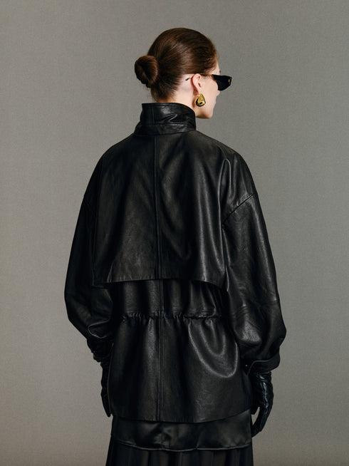 Runa Cape Leather Jacket