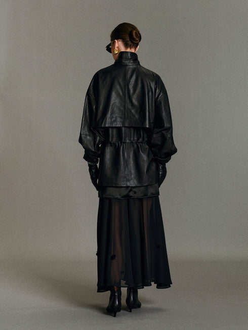 Runa Cape Leather Jacket