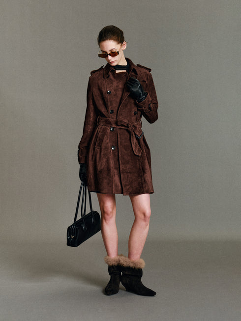 Sanna Suede Trench Coat