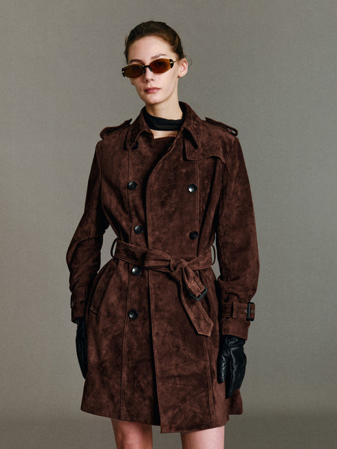 Sanna Suede Trench Coat