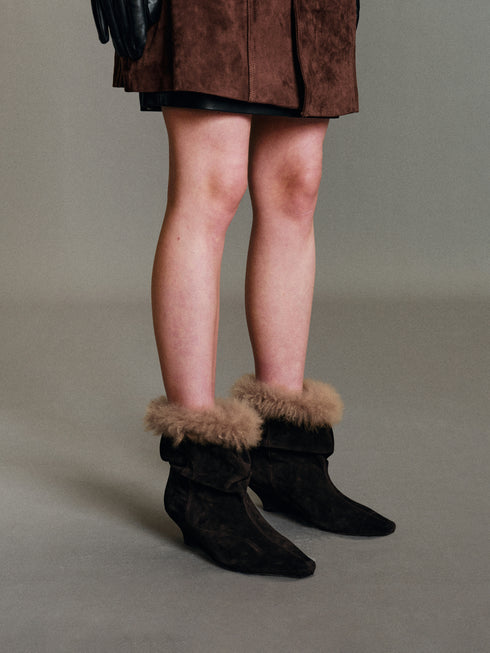 Lumi Wool-Cuff Boots