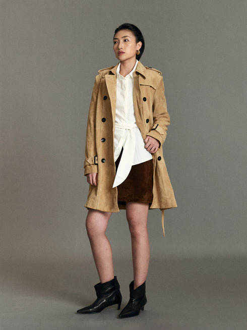 Sanna Suede Trench Coat