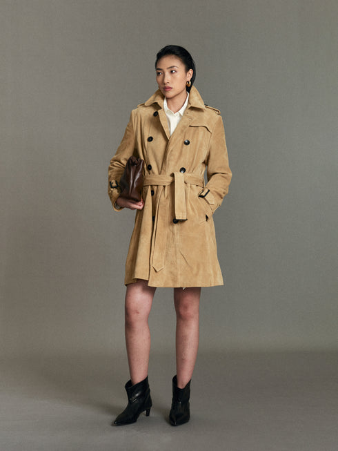 Sanna Suede Trench Coat