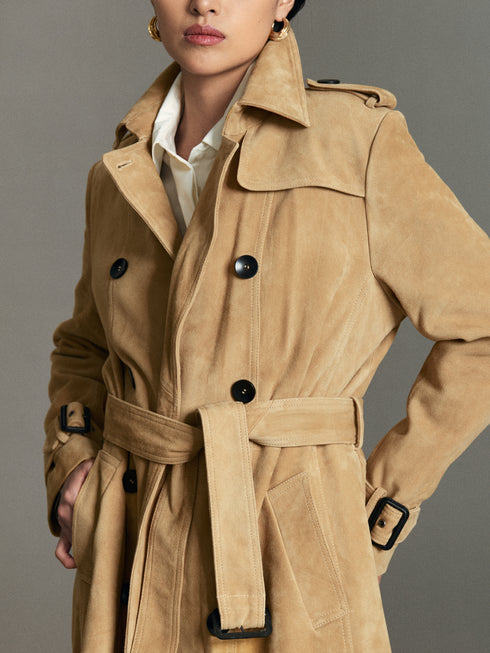 Sanna Suede Trench Coat