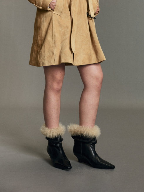 Ylva Wool-Cuff Boots