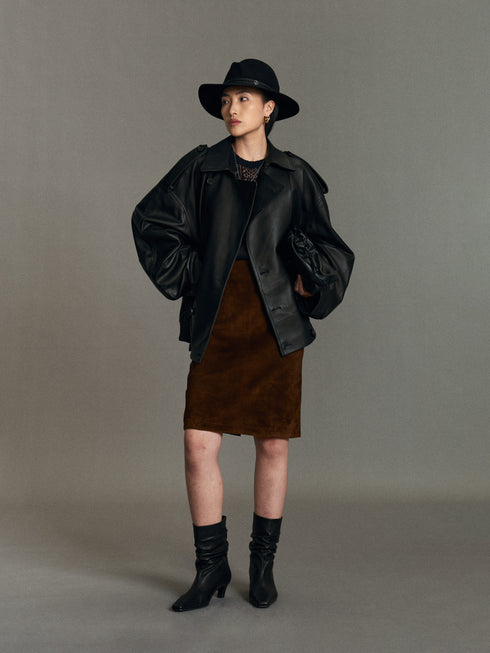 Alba Cape Leather Bomber
