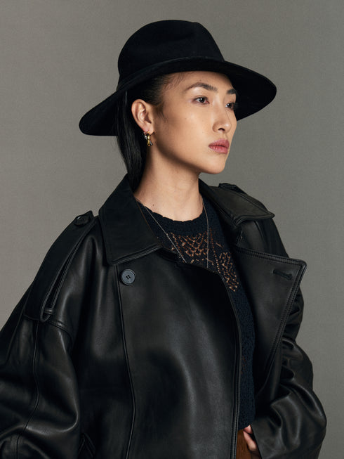 Alba Cape Leather Bomber