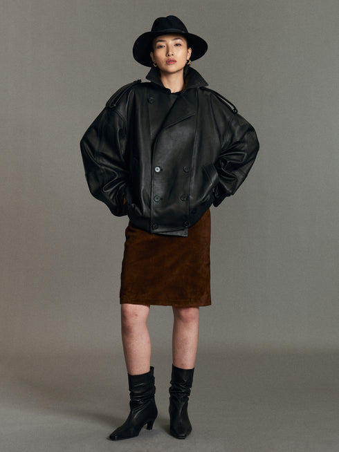 Alba Cape Leather Bomber