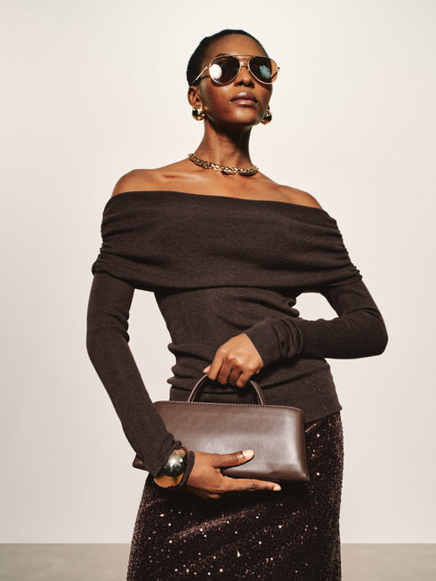 Bardot Folded Wool Top