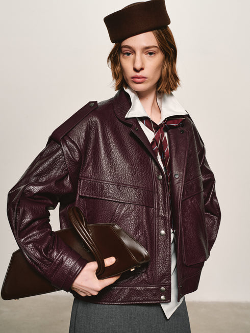 Grained Leather Jacket