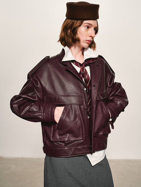 Grained Leather Jacket