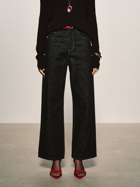 Rigid Cotton Wide-Leg