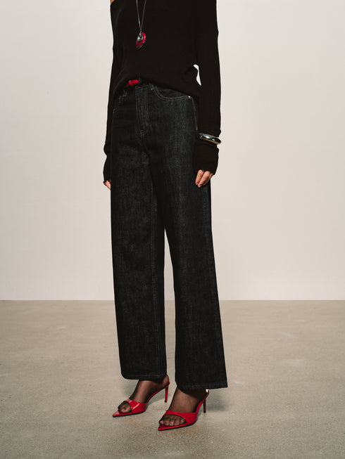 Rigid Cotton Wide-Leg