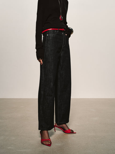 Rigid Cotton Wide-Leg