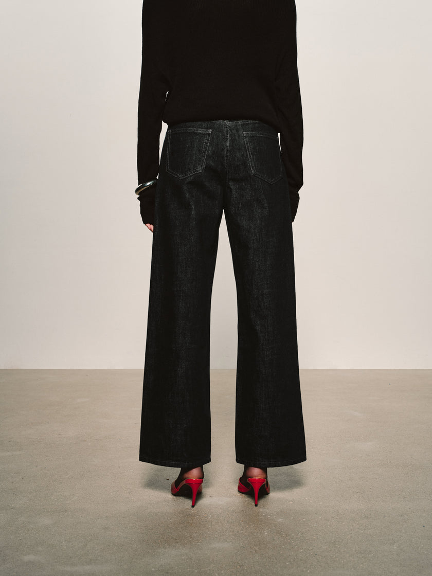 Rigid Cotton Wide-Leg