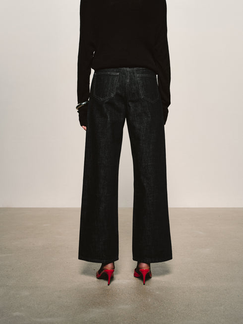 Rigid Cotton Wide-Leg