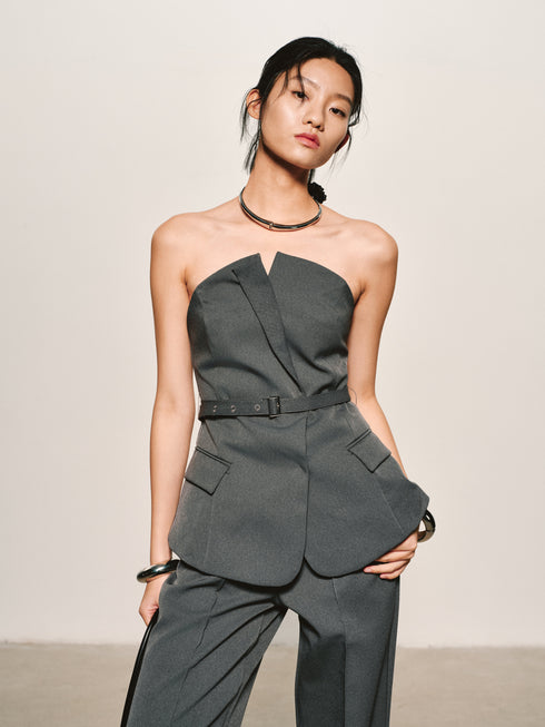 Veste Sans Bretelles Sculptée et Cintrée