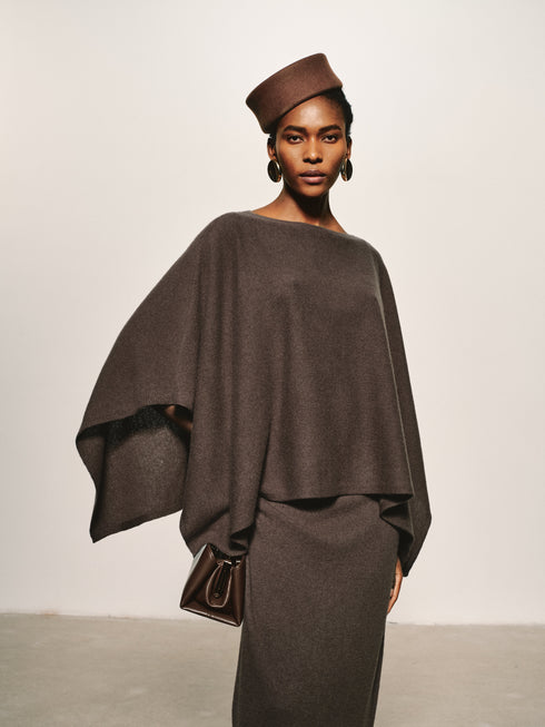 Umber Wool Cape