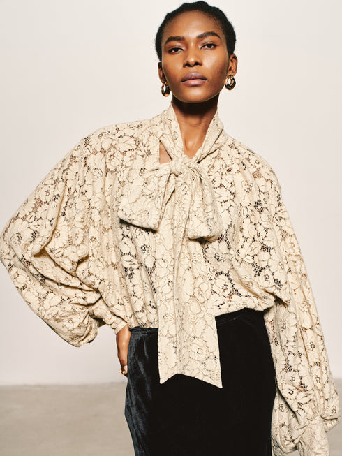 Heirloom Lace Tie-Blouse