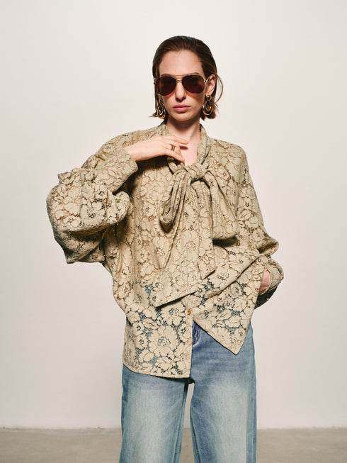 Heirloom Lace Tie-Blouse