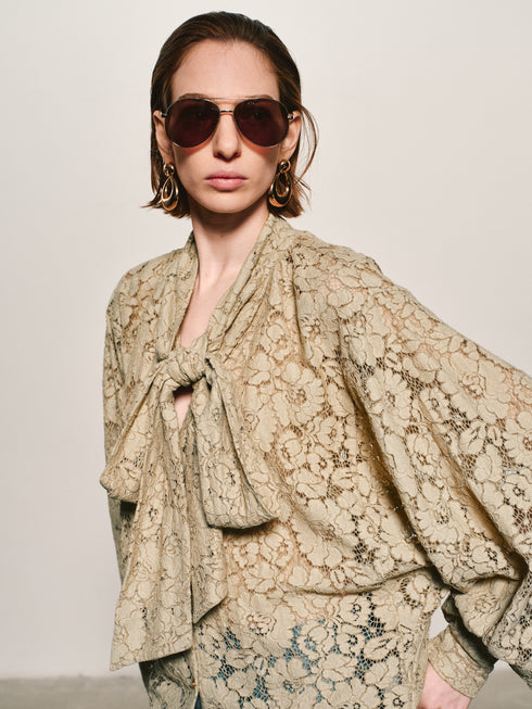 Heirloom Lace Tie-Blouse