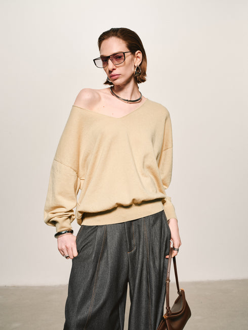 Dune リネンウール Vネック