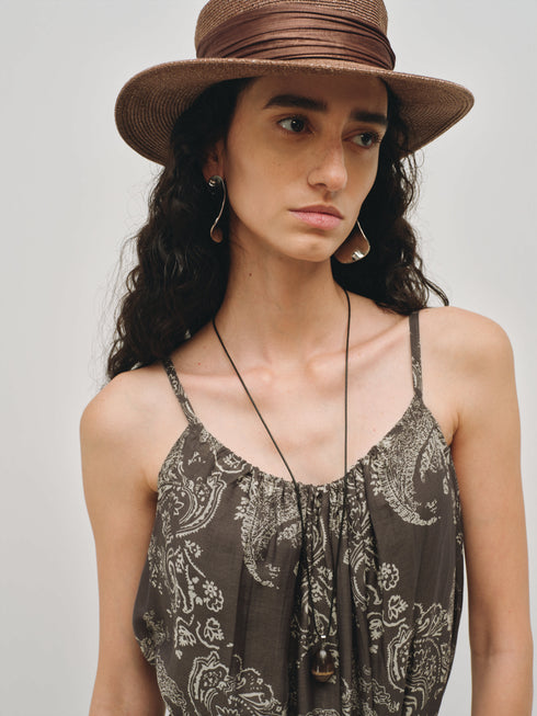 Meridian Robe nuisette imprimée