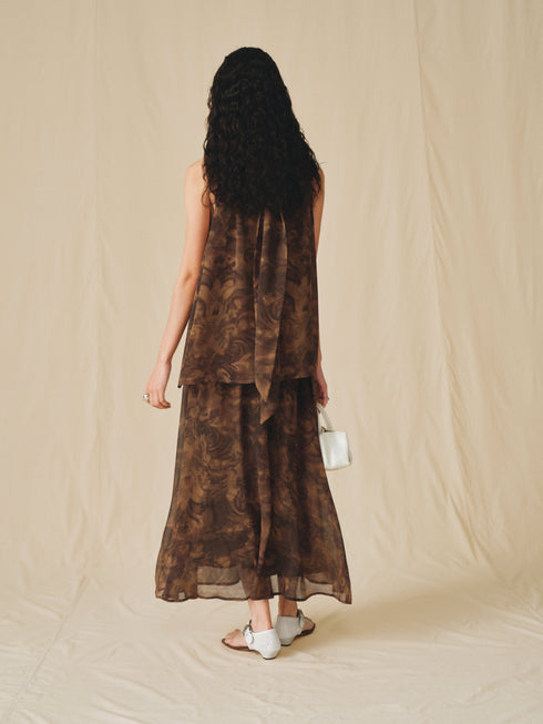 Vire Sheer Printed Skirt