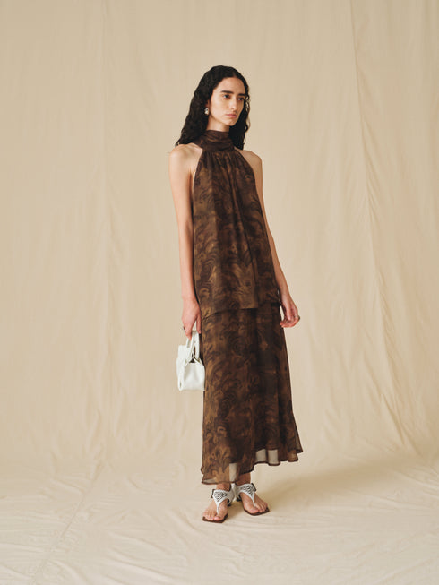 Vire Sheer Printed Skirt