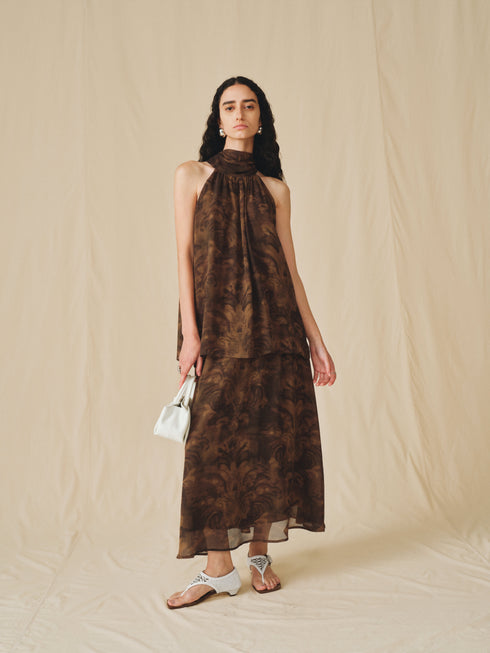 Vire Sheer Printed Skirt