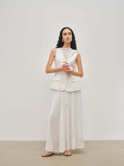 Aeris Embroidered Sheer Skirt
