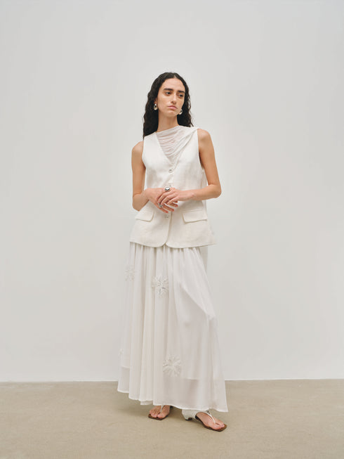 Aeris Embroidered Sheer Skirt