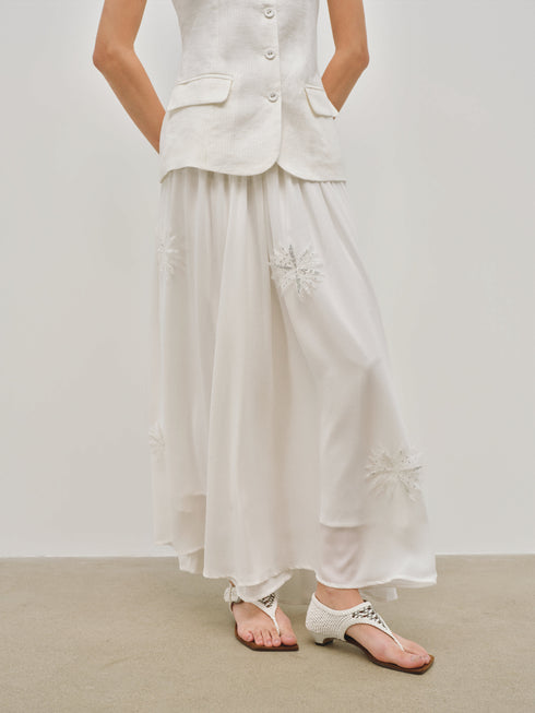 Aeris Embroidered Sheer Skirt