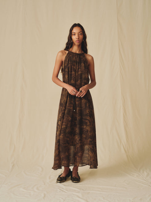 Robe dos nu imprimée Iria