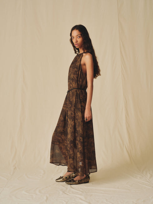 Robe dos nu imprimée Iria