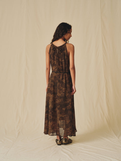 Robe dos nu imprimée Iria