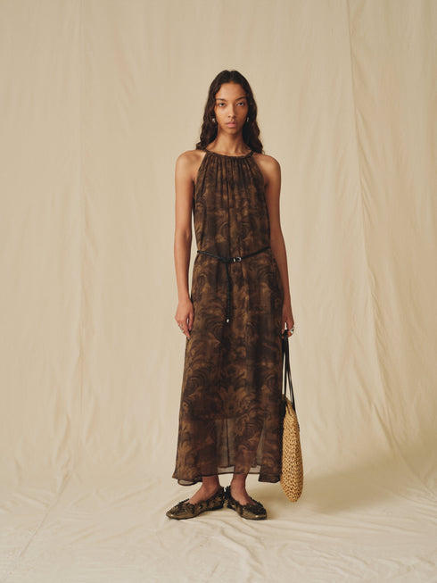 Robe dos nu imprimée Iria