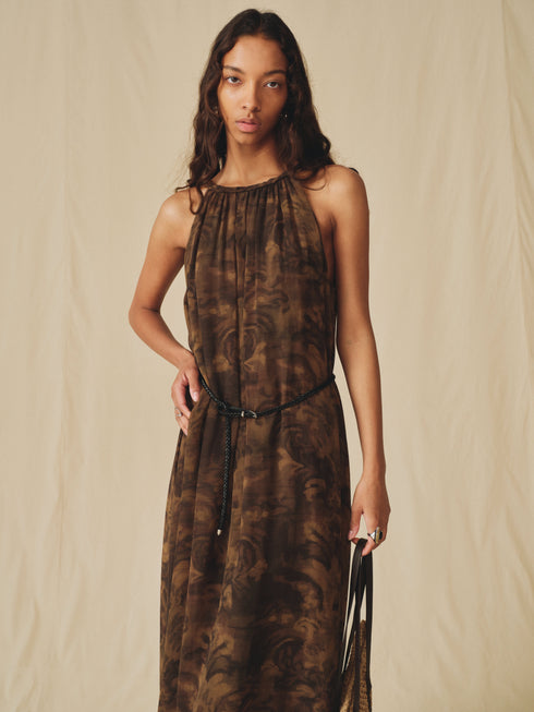 Robe dos nu imprimée Iria