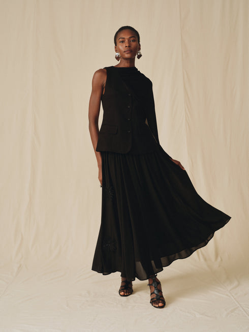 Aeris Embroidered Sheer Skirt