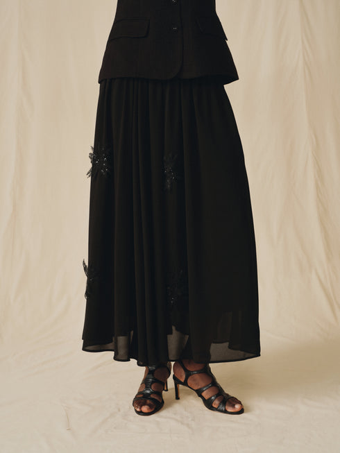 Aeris Embroidered Sheer Skirt
