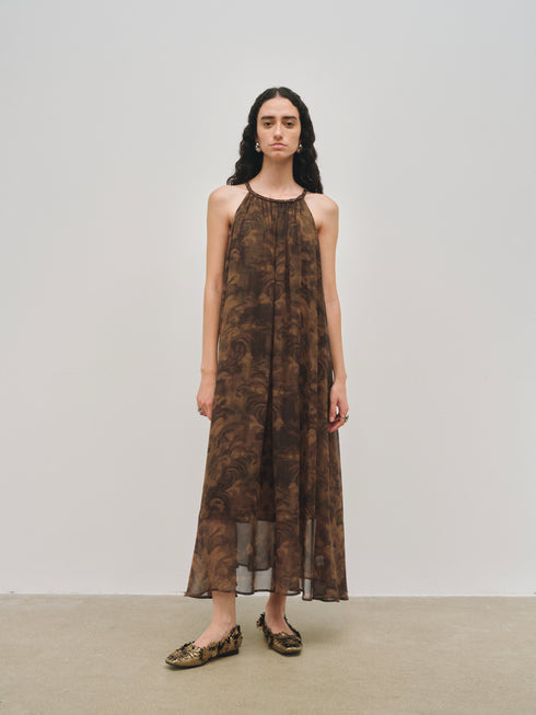 Robe dos nu imprimée Iria