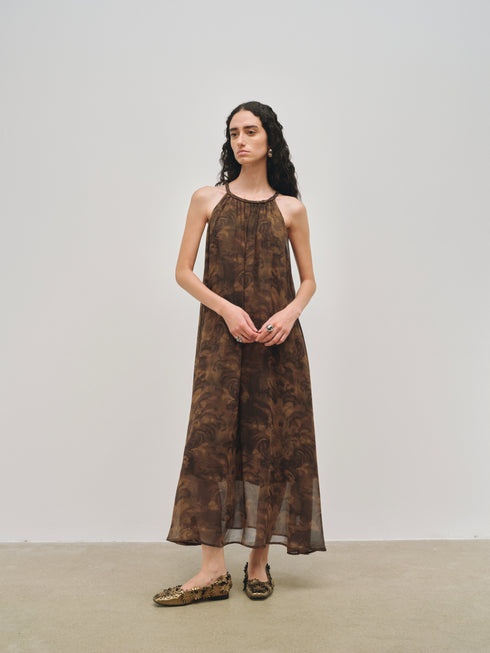 Robe dos nu imprimée Iria