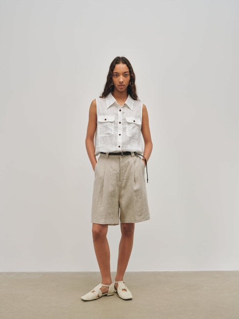Camisa utilitaria de lino Islet