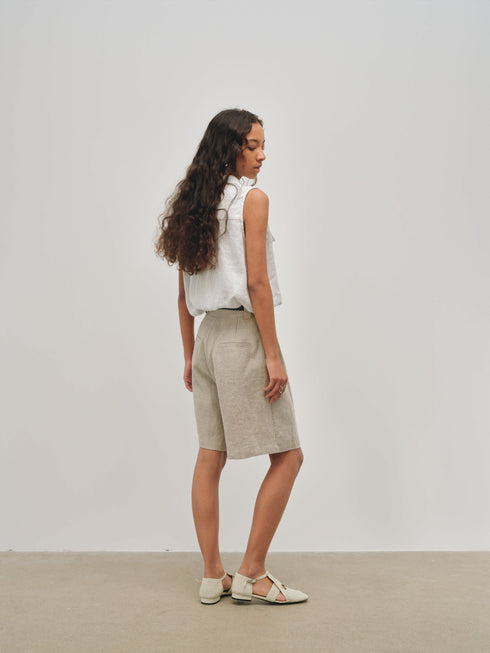 Shorts de lino con pliegue Islet