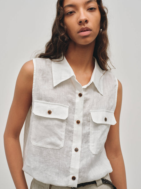 Camisa utilitaria de lino Islet