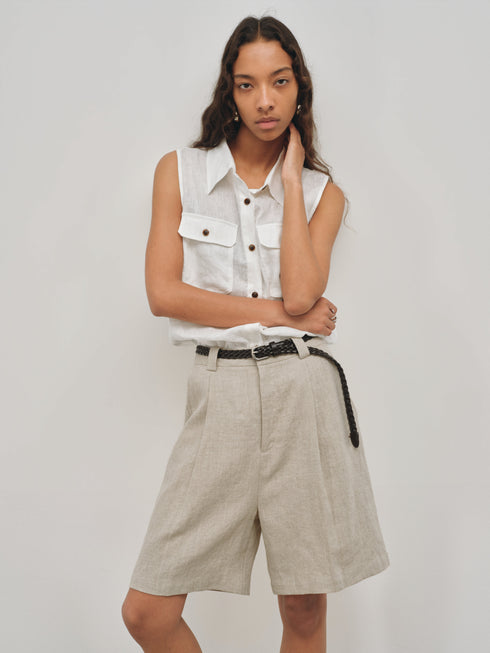 Camisa utilitaria de lino Islet