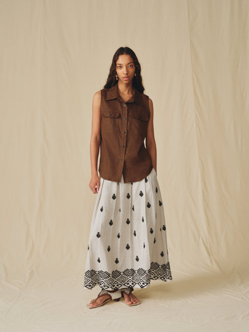 Camisa utilitaria de lino Islet