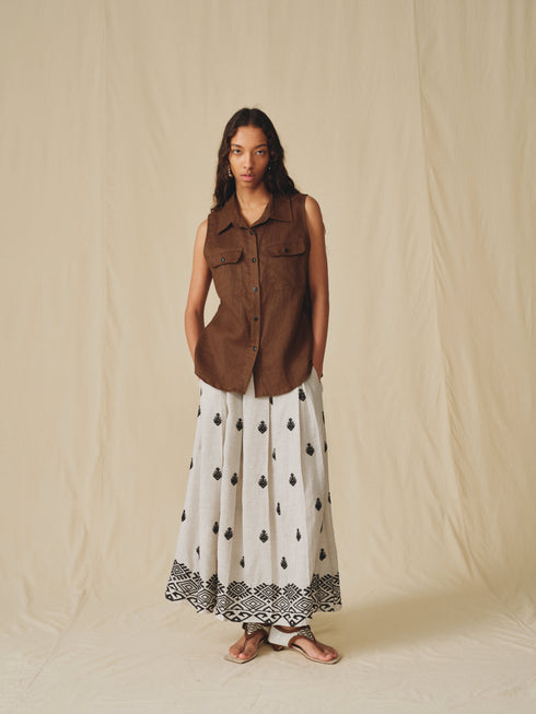 Solenne Border Skirt