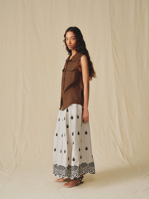 Solenne Border Skirt
