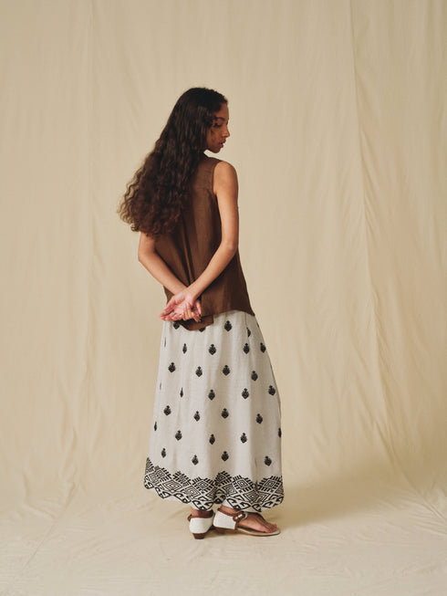 Solenne Border Skirt